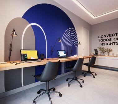 Perspectiva artística do coworking