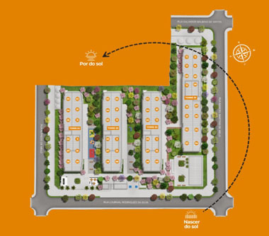 Perspectiva artística da implantação (unidades)