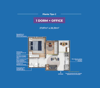 Perspectiva artística da planta tipo C