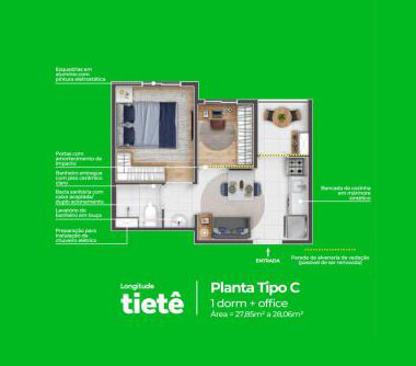 Perspectiva artística da planta tipo C