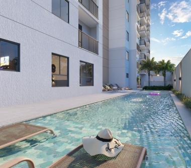 Perspectiva artística da piscina adulto