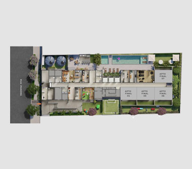 Perspectiva artística da implantação