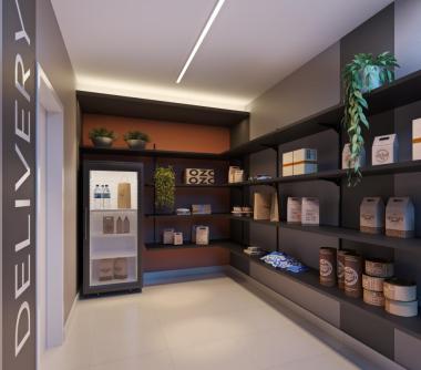 Perspectiva artística do espaço delivery