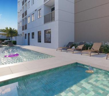 Perspectiva artística da piscina infantil