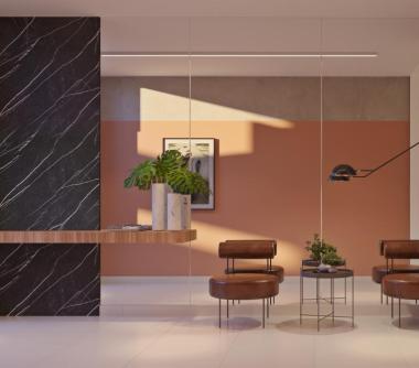 Perspectiva artística do lounge