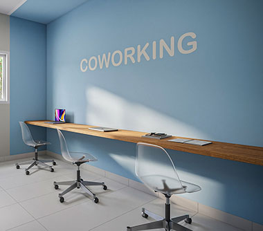 Perspectiva artística do coworking