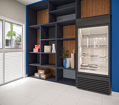 Perspectiva artística do espaço delivery