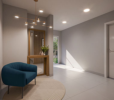 Perspectiva artística do lounge