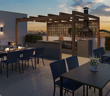 Perspectiva artística do rooftop