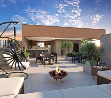 Perspectiva artística do espaço gourmet