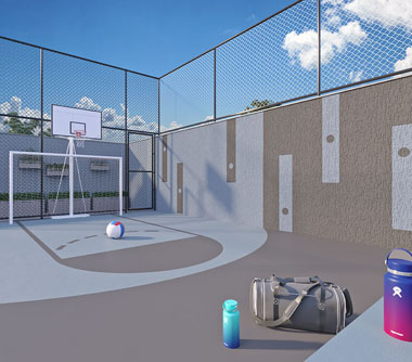 Perspectiva artística da mini quadra